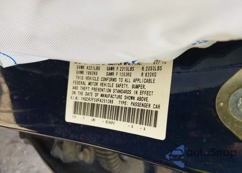 2015 Honda Accord Sport from USA, damaged, VIN 1HGCR2F59FA251086